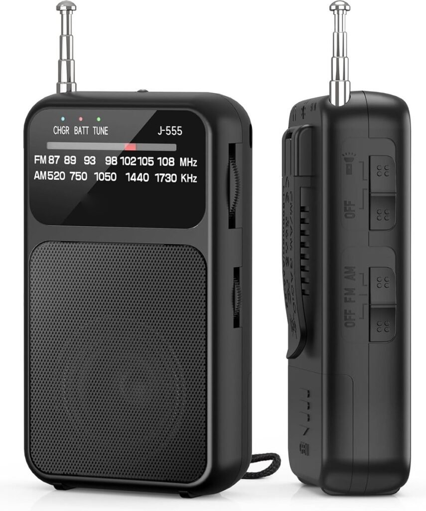 draagbare compacte radio oplaadbaar 800mah am fm ontvangst portable radio voor camping en buitengebruik zwart
