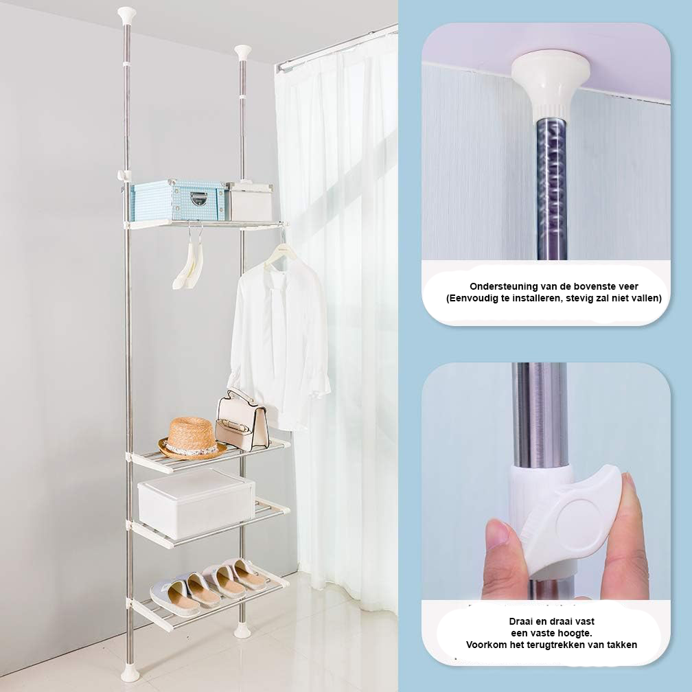 Over toilet opbergrek badkamer organizer met dubbele spanstangen verstelbaar ruimtebesparend rek boven wasmachine en droger ivoor kleur