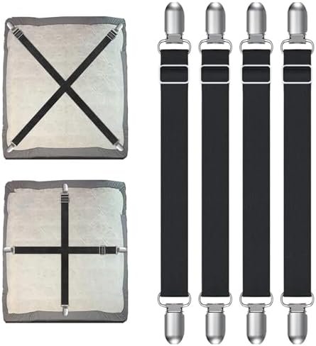 4 verstelbare laken spanners hoeslaken clips antislip bedbinder lakens matrassen tafelkleden verschuiven voorkomen zwarte clips siliconen bescherming