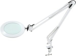 Loeplamp met led verlichting – Vergrootlamp voor precisiewerk – Verstelbare 5 dioptrie vergroting – Dimbare lichtintensiteit 10 standen