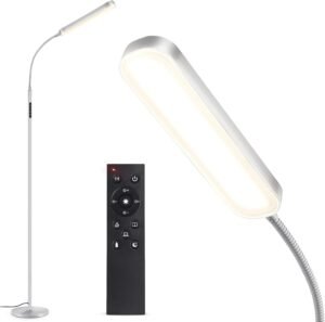Staande LED leeslamp dimbaar 15W 1500 lumen – vloerlamp woonkamer slaapkamer kantoor – 4 kleurstanden afstandsbediening timer