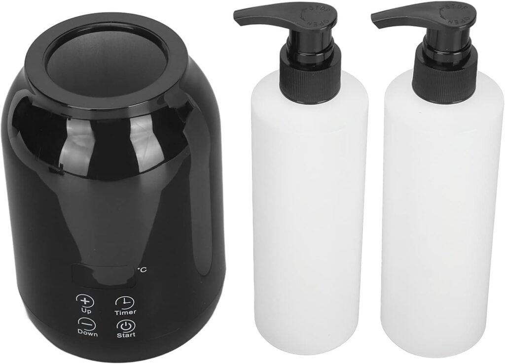 Draagbare flessenwarmer voor massageolie met LED-scherm en temperatuurregeling voor etherische olie, gelcrème en lotion voor thuis en professioneel gebruik