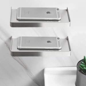 Zelfklevende douche caddy RVS 304 – Doucheplank zonder boren badkamer organizer – Wandgemonteerd opbergrek – Set van 2 19 cm