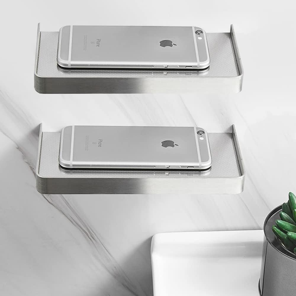 Zelfklevende douche caddy RVS 304 - Doucheplank zonder boren badkamer organizer - Wandgemonteerd opbergrek - Set van 2 19 cm