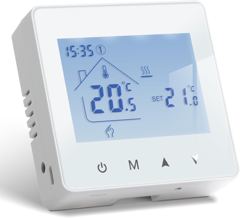 Programmeerbare kamerthermostaat met touchscreen voor verwarming en diverse verwarmingssystemen