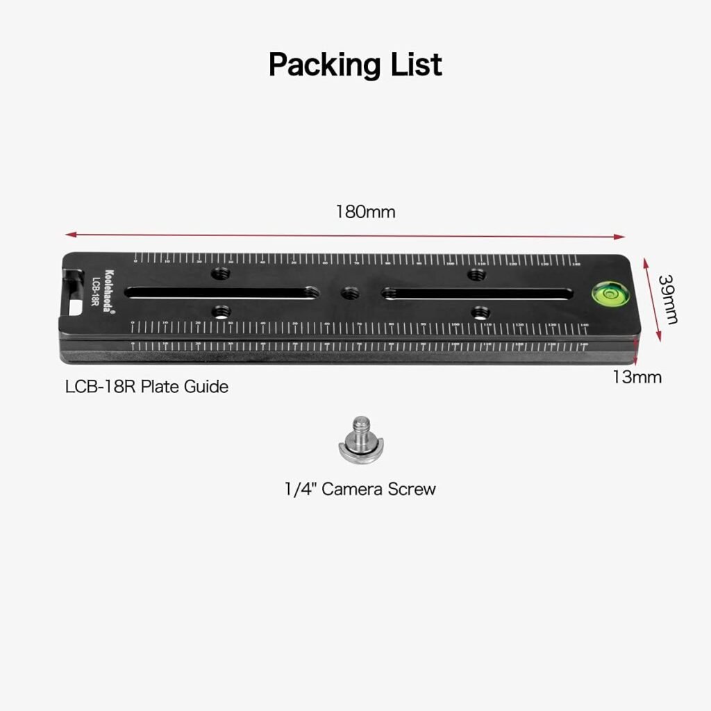 180mm nodal slide camera rail met quick release klem en Arca-Swiss compatibele dubbele dovetail beugel voor statief en precisiefotografie