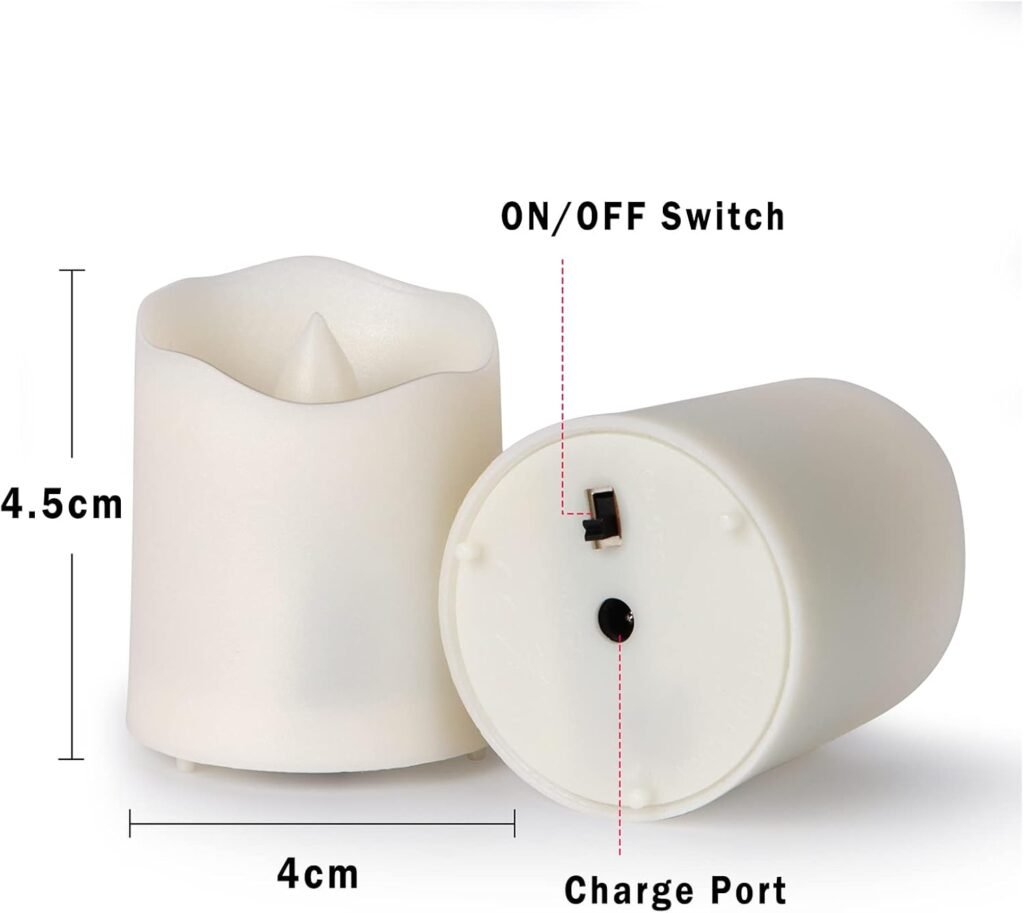 Oplaadbare LED theelichtjes set van 12 met afstandsbediening, dimbaar warm wit licht, timer en flikkeringseffect, USB oplaadbare elektrische kaarsen voor decoratie