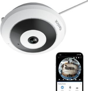 6MP 360 graden fisheye beveiligingscamera WiFi binnen bewegingsdetectie nachtzicht 2-weg audio voor thuis en kantoor beveiliging