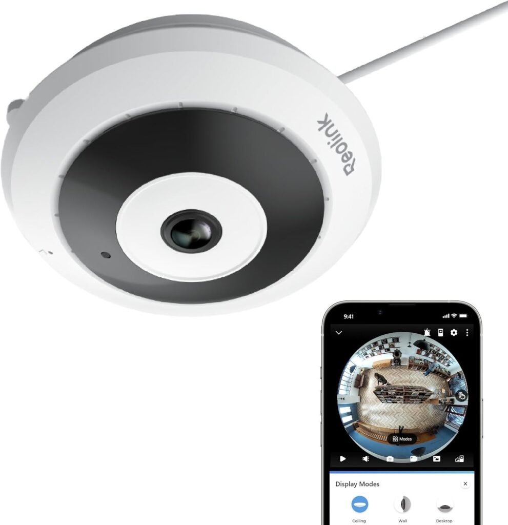 6MP 360 graden fisheye beveiligingscamera WiFi binnen bewegingsdetectie nachtzicht 2-weg audio voor thuis en kantoor beveiliging