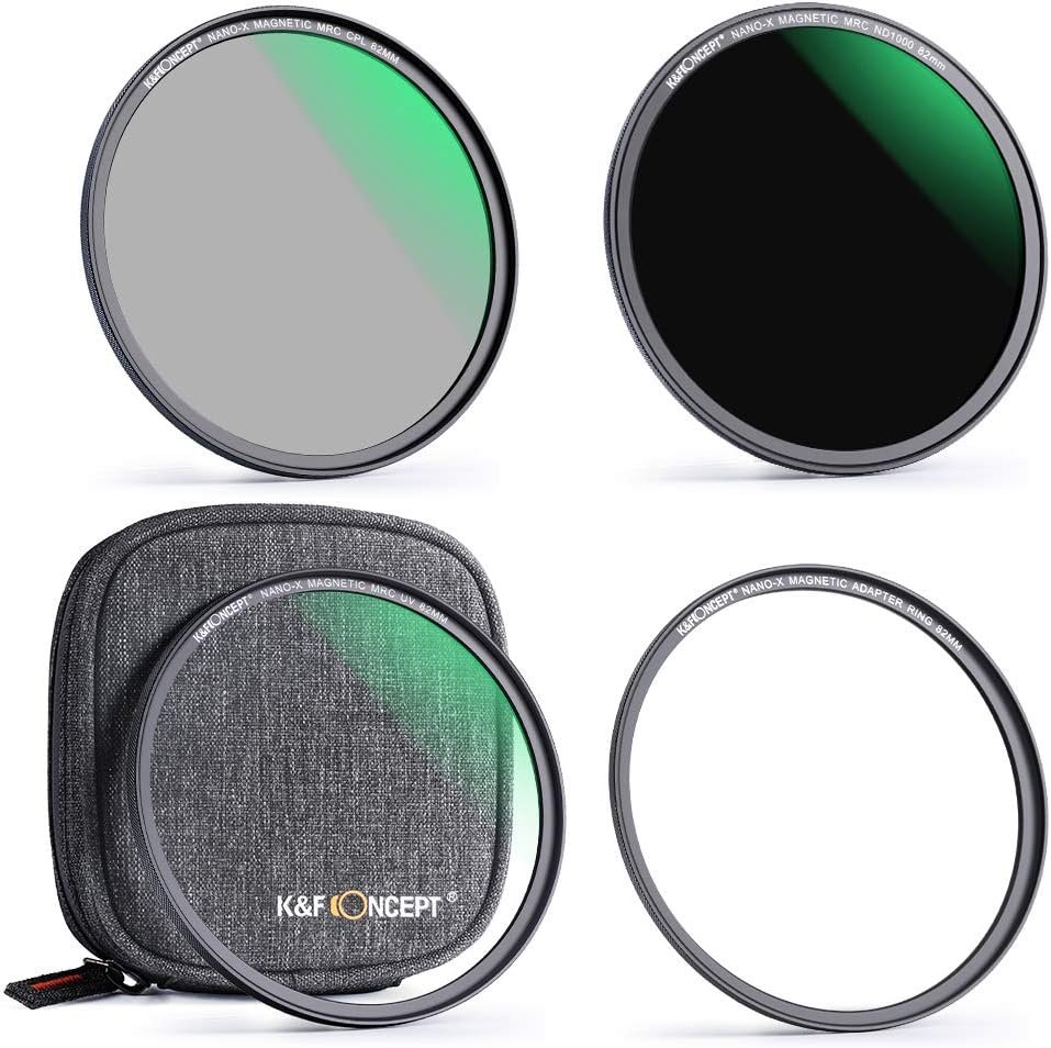 Magnetische 52mm lens filter kit met UV CPL en ND1000 filters, quick swap adapter ring en optisch glas voor camera met filter pouch systeem