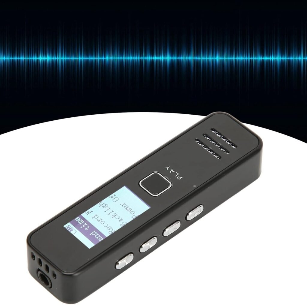 Digitale dictafoon met scherm en stembediening, compacte draagbare HD audio recorder voor vergaderingen, lezingen en interviews met MP3 functie