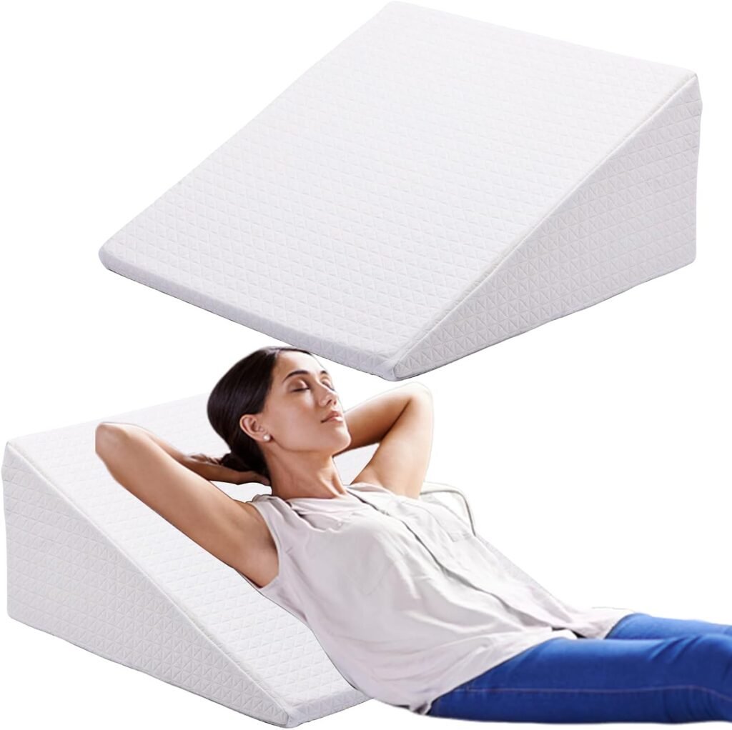 Traagschuim leeskussen ergonomisch met rug- en nekondersteuning, ademende hoes, reflux- en matrasverhoger voor comfortabel lezen en slapen