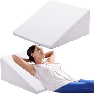 Traagschuim leeskussen ergonomisch met rug- en nekondersteuning, ademende hoes, reflux- en matrasverhoger voor comfortabel lezen en slapen