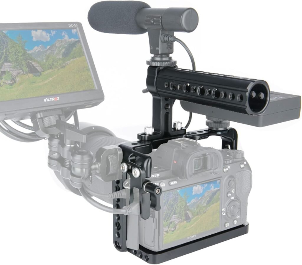 Camera cage kit voor Sony DSLR camera met top handle, aluminium rig behuizing met HDMI kabel slot en stabiele grip bescherming