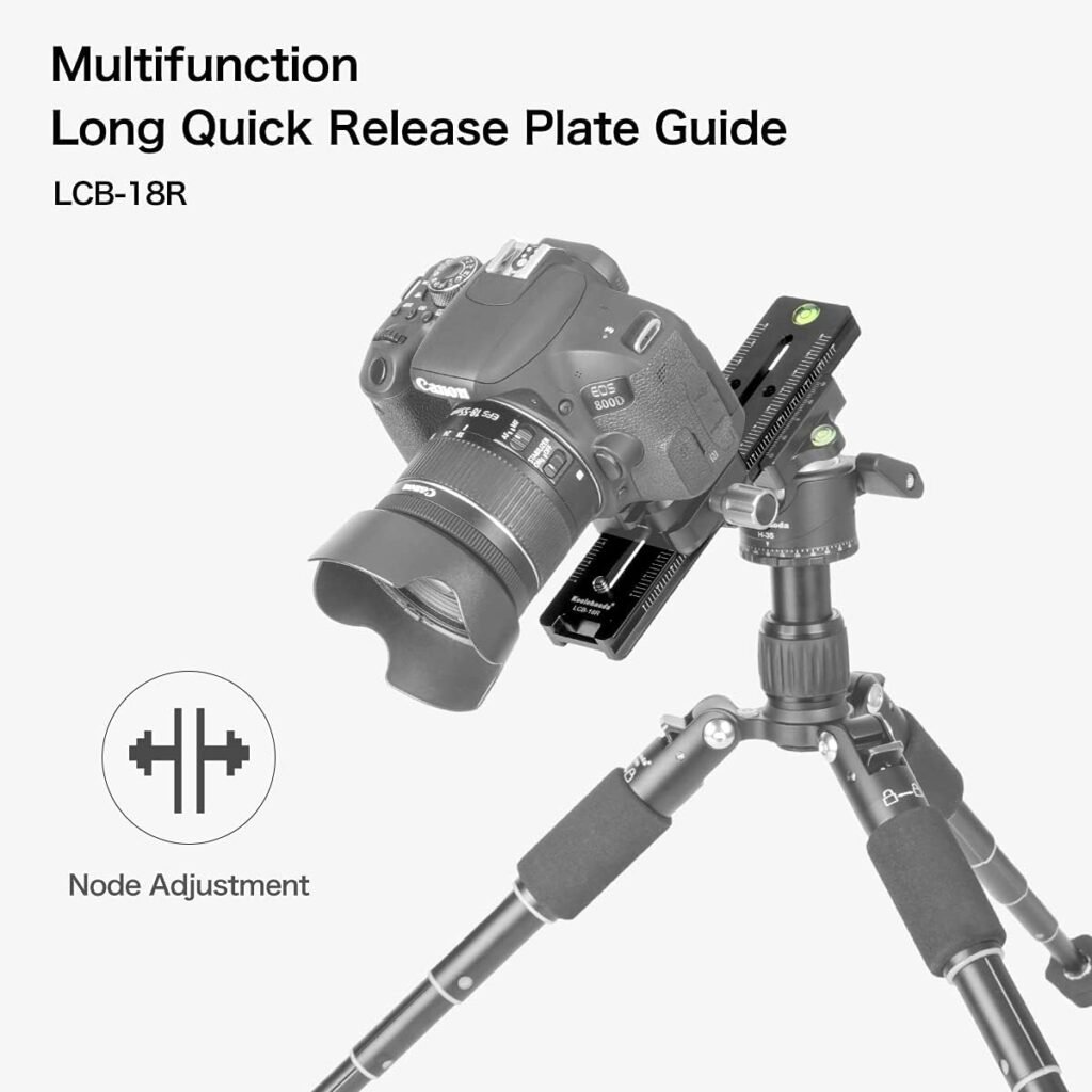 180mm nodal slide camera rail met quick release klem en Arca-Swiss compatibele dubbele dovetail beugel voor statief en precisiefotografie