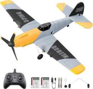 RC vliegtuig met afstandsbediening 3-kanaals – Radiografisch modelvliegtuig BF-109 – 2.4GHz gyro stabilisatie beginners – RTF vliegklaar speelgoed