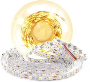 RGBW LED Strip 5 Meter – Kleurveranderende LED Verlichting met Controller – Warm Wit 5050 SMD 300 LEDs – Waterdicht 12V Lichtstrip voor Thuis en Feestjes