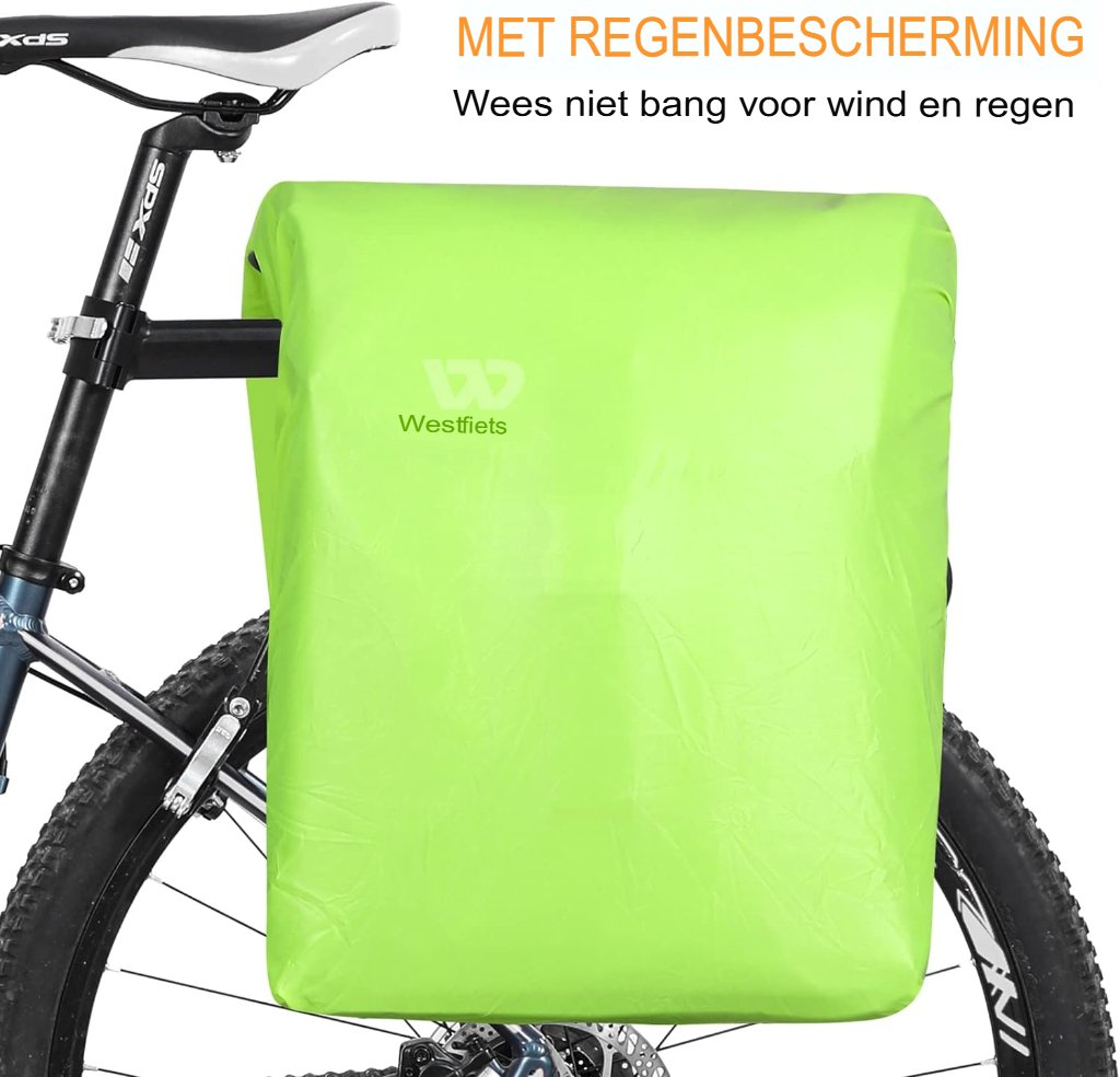 Dubbele fietstas 35L waterdicht bagagedrager e-bike MTB regenbescherming pannier rack tas