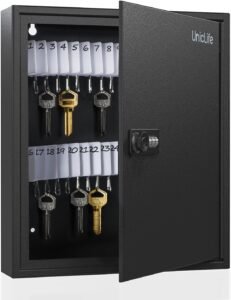 Sleutelkast met 60 sleutels en codeslot – Wandmontage sleutelkluis organizer – Digitale beveiligingsbox met labels – Sleutelopslag voor kantoor en thuis