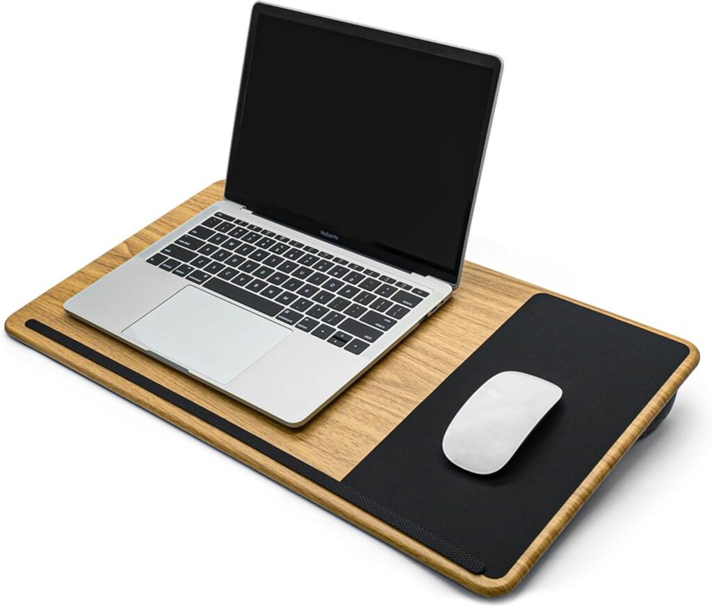 Ergonomisch laptopkussen mobiel ondersteunend tweezijdig kussen met opbergvak voor laptops en tablets tot 16 inch gebruik thuis en onderweg