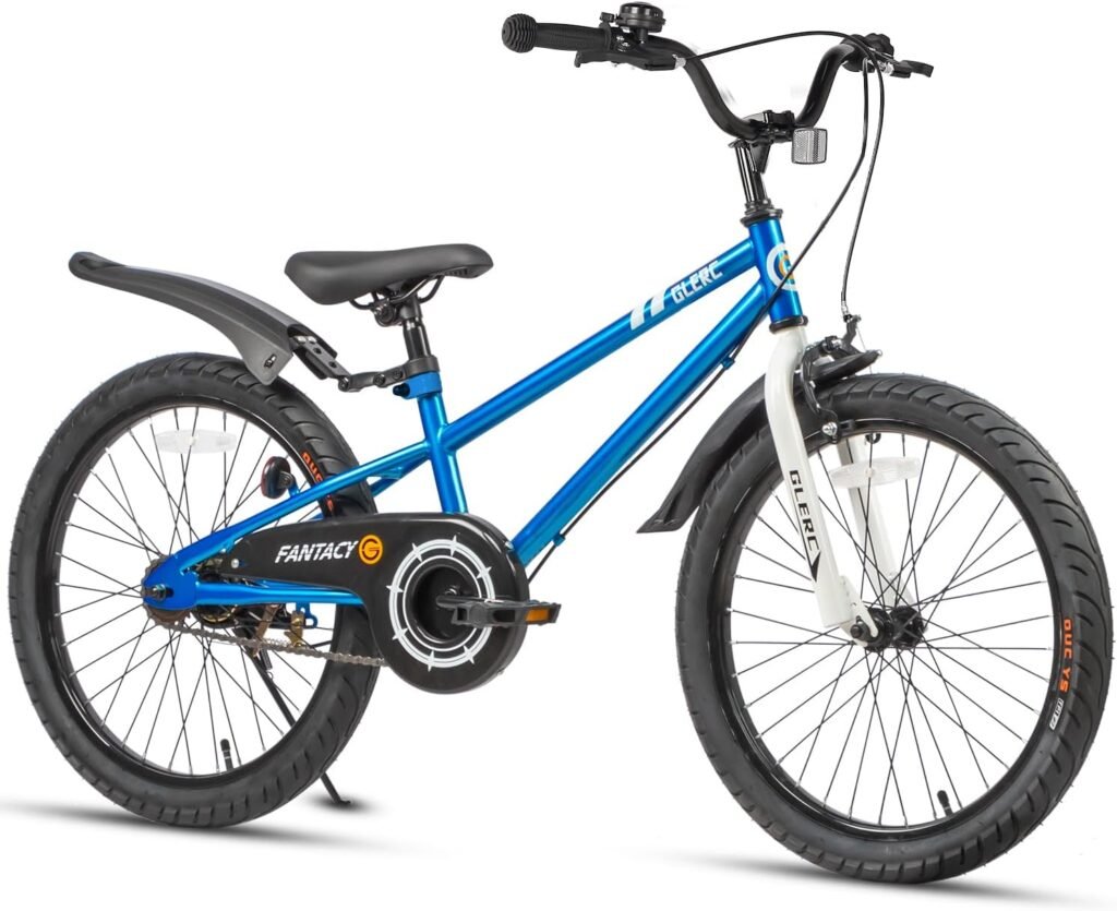 Kinderfiets 20 inch verstelbaar zadel met verlichting en zijstandaard stevig stalen frame voor kinderen kleurrijk ontwerp