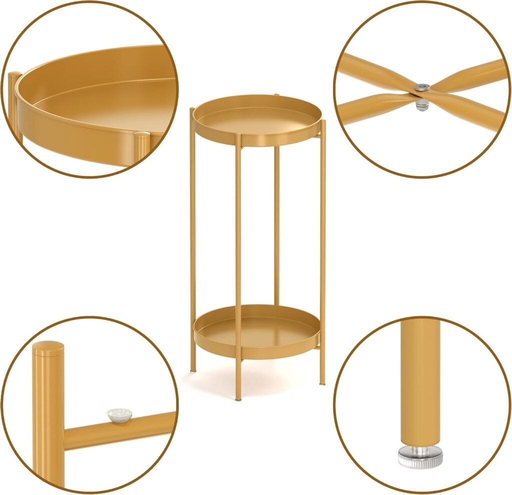 2-laags metalen plantenstandaard voor binnen en buiten bloempot houder plantenrek hoek woonkamer balkon tuin kantoor badkamer patio organizer