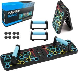 Push Up Board 12-in-1 Opvouwbaar Fitness Trainingsbord – Push-up rack voor borst schouders en armen – Draagbare home workout trainer – Multifuntionele spiertraining apparatuur