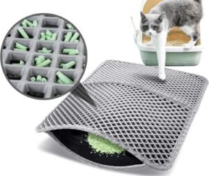 Kattenbakmat Dubbellaags Waterdicht Ontwerp – Kattenzand opvangmat anti-korrel oplossing – EVA materiaal BPA-vrij eenvoudig te reinigen