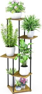 Plantenrek binnen 5-laags metaal – Plantenstandaard bloempot rek – woonkamer balkon tuin – Modern minimalistisch design stabiel duurzaam