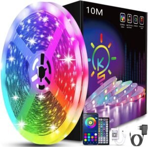 LED Strip 10 Meter RGB Verlichting – Bluetooth en App Bediening – Afstandsbediening Sfeerverlichting – Slaapkamer Decoratie