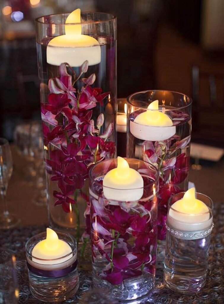 Waterdichte LED Waxinelichtjes Set - Drijvende Theelichtjes voor Binnen en Buiten - Flameloze Kaarsverlichting voor Decoratie en Feest - 96 Stuks Batterijverlichting
