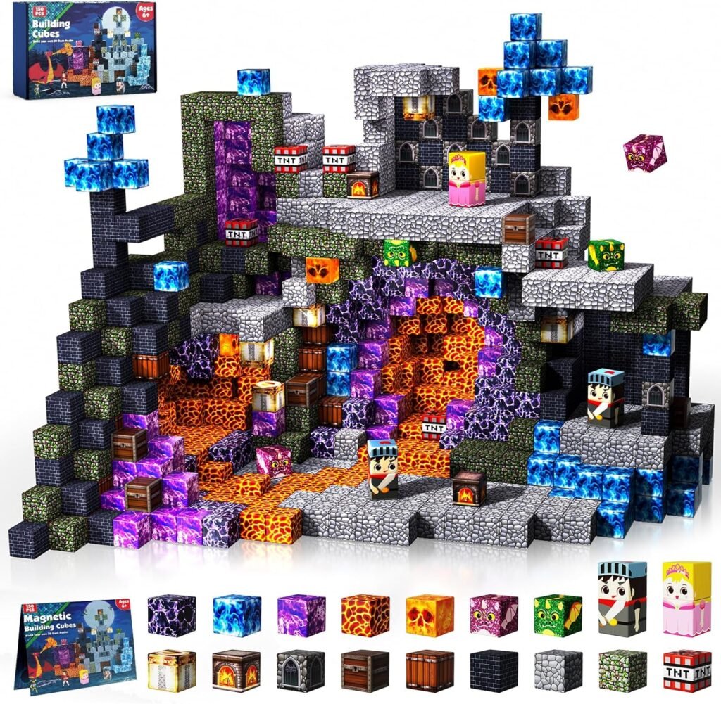 magnetische bouwblokken 150 delig kasteel bouwset montessori constructiespeelgoed educatief creatief speelgoed kinderen 6 tot 12 jaar cadeau jongens meisjes