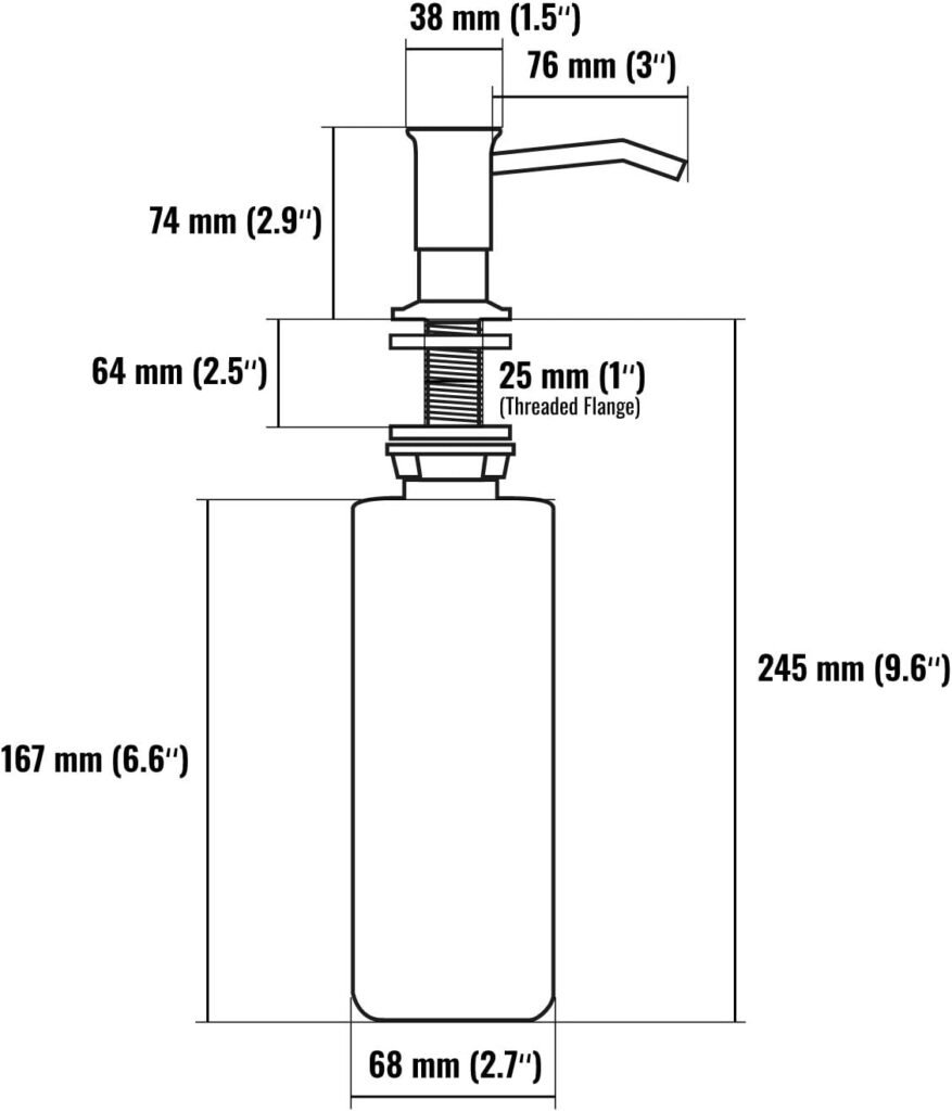 Inbouw zeepdispenser gootsteen 500ml mat zwart met 1m verlengslang bovenaf navulbare keuken zeeppomp vaatwasmiddel dispenser