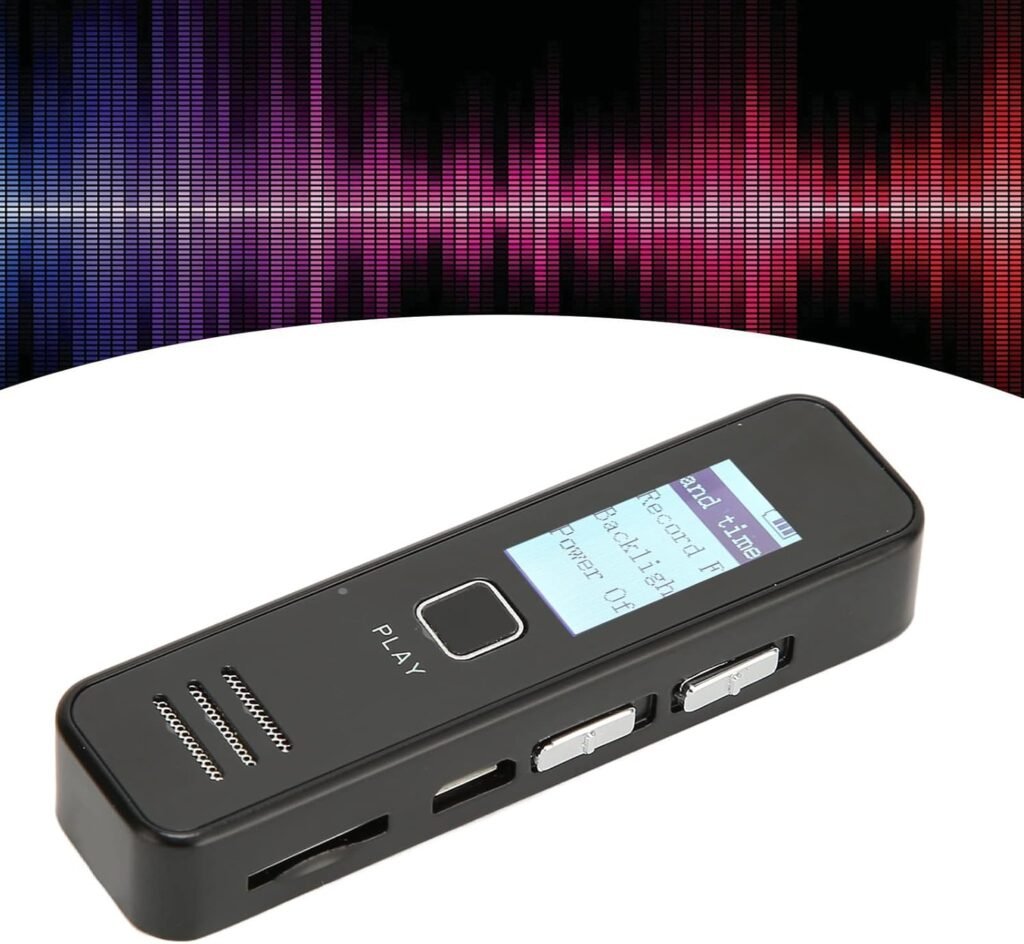 Digitale dictafoon met scherm en stembediening, compacte draagbare HD audio recorder voor vergaderingen, lezingen en interviews met MP3 functie