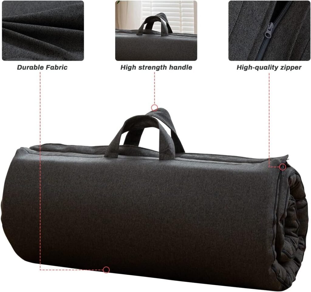 opvouwbaar futon matras met handvat traagschuim logeermatras camping mat draagbaar indoor outdoor auto slaapmat hypoallergeen