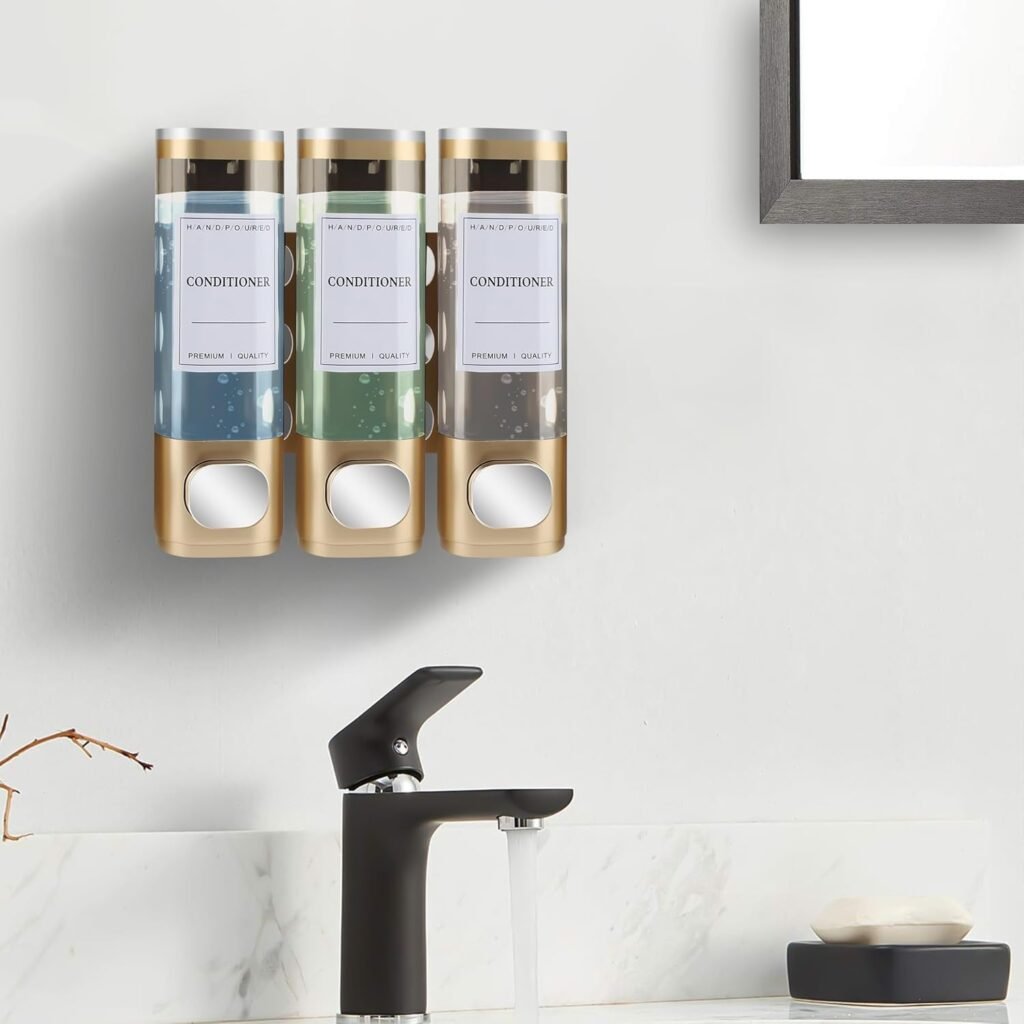 Zeepdispenser Wandmontage Zwart - Handzeep en Douchegel Dispenser - Navulbare Badkamer Zeepdispenser - Geschikt voor Thuis en Hotel