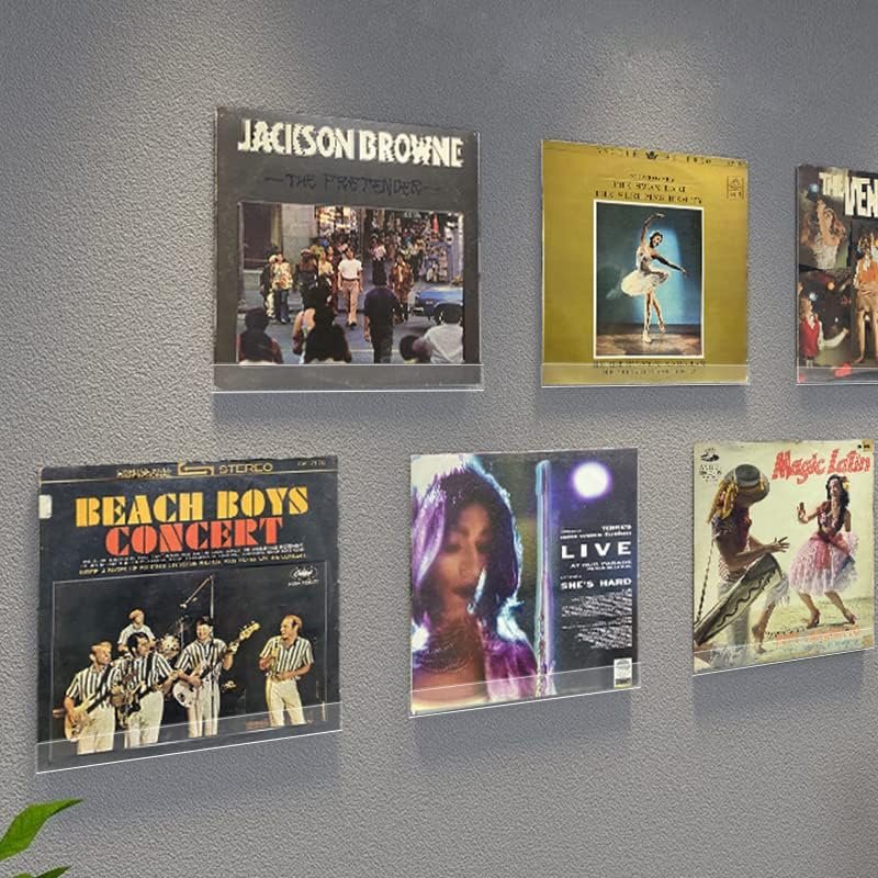 Wandplank set grammofoonplaten 6 stuks acryl platenhouder transparant vinyl opslag display wandmontage