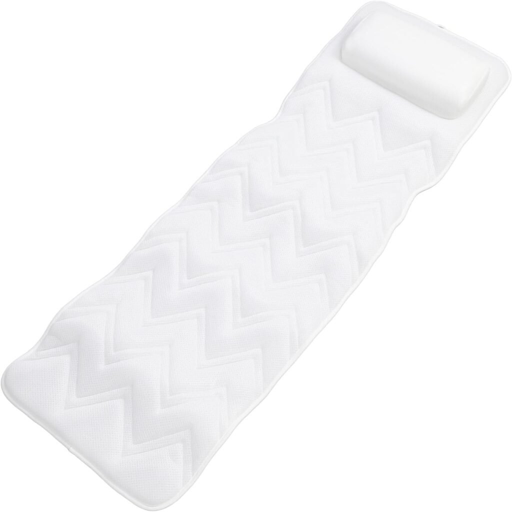 Spa badmat met hoofdkussen ergonomisch antislip ligbadmat volledige lichaamsondersteuning zuignappen badkussen wellness