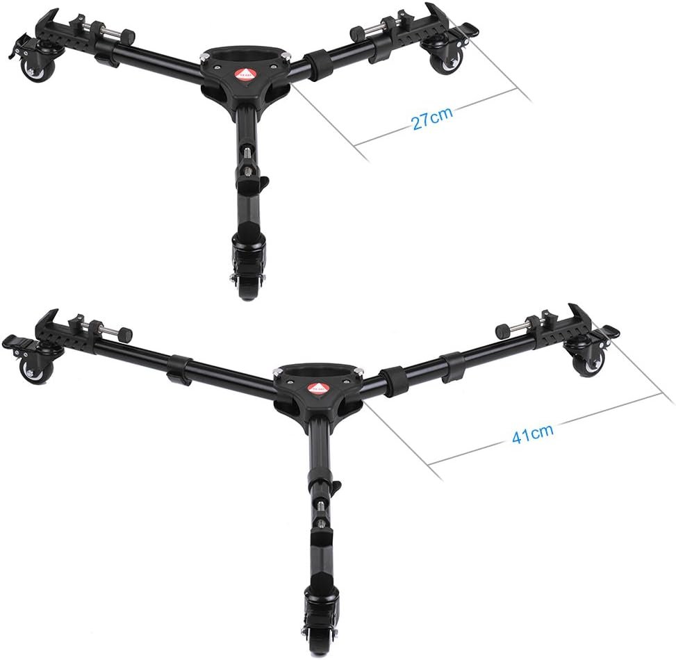 Opvouwbare tripod dolly met rubberen wielen verstelbare statiefhouder universele camera dolly voor DSLR camcorder en videobelichting