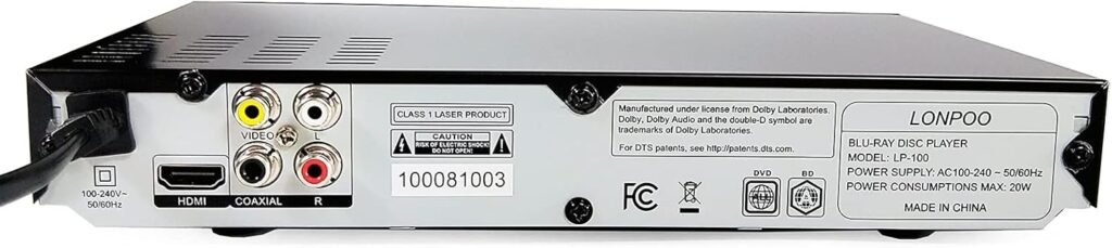 HD Blu-ray speler met HDMI 1080p ondersteuning USB en AV coaxiale uitgang CD en DVD compatibel PAL NTSC mediaspeler
