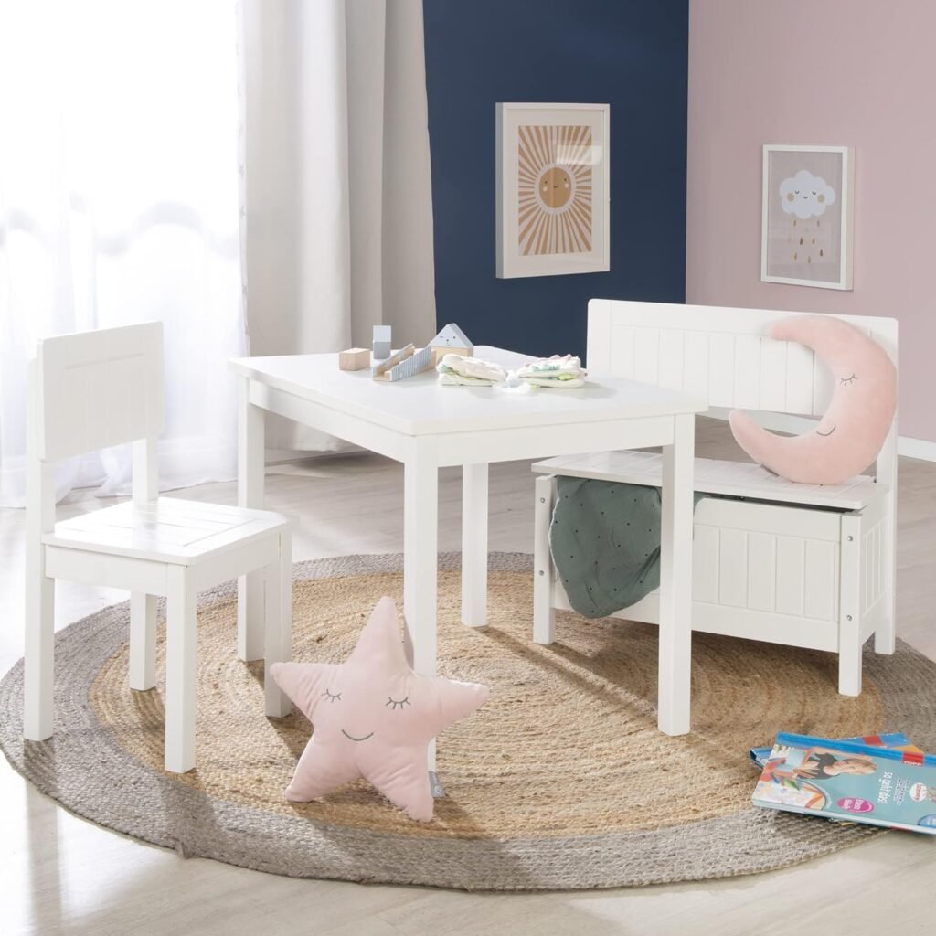 hoge kinderstoel wit rugleuning houten peuterstoel 59x29x29 cm zithoogte 31 cm veilige kinderstoel thuisgebruik