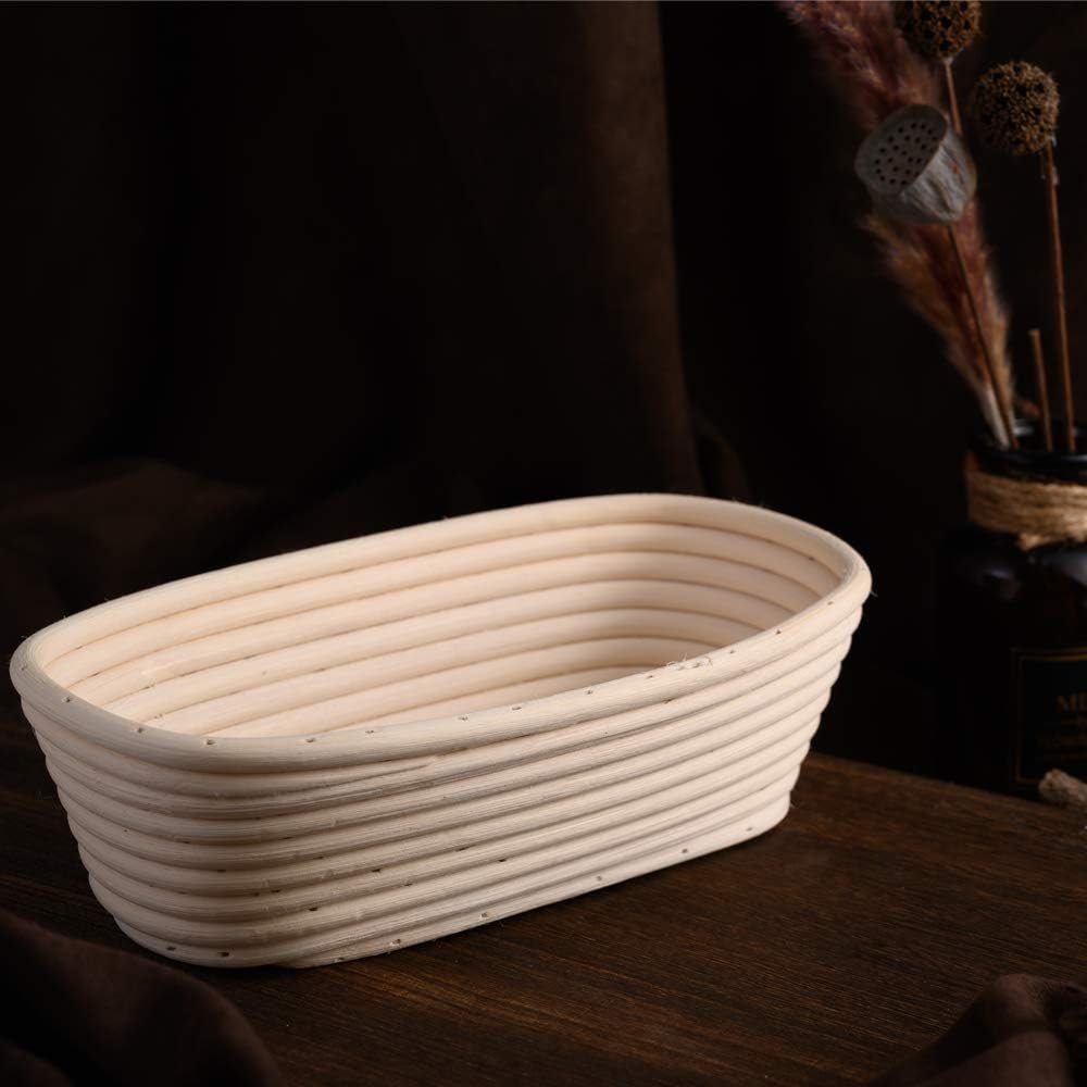 2 stuks 25 cm ovale brood banneton rijsmand rattan linnen voering bakmand zuurdesem brooddeeg bakaccessoire handgeweven