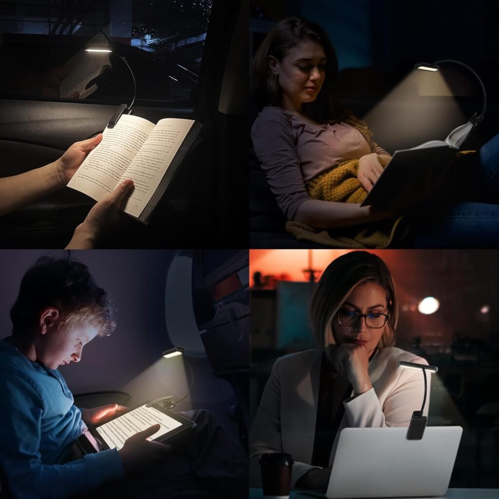 Leeslamp boek clip USB-C oplaadbaar klem lamp flexibele zwanenhals 3 kleurtemperaturen 10 helderheidsstanden oogvriendelijk leeslicht kinderen volwassenen