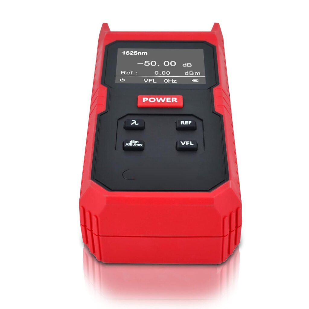 Optische vermogensmeter glasvezel 800–1700nm met VFL en universele SC/FC/LC connector voor precisie dBm metingen