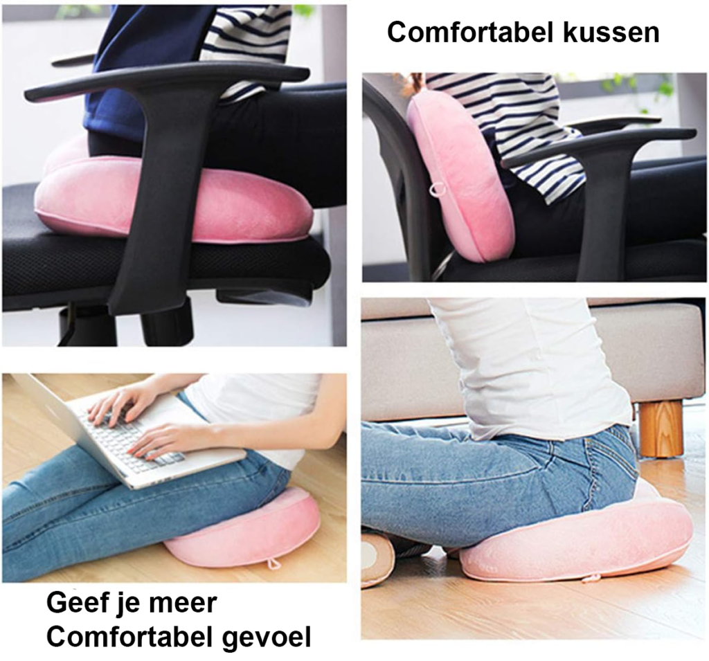 Memory foam zitkussen ergonomisch - Zitkussen voor auto en kantoor comfort - Vouwbaar heupverhogend ontwerp - Paarse uitvoering
