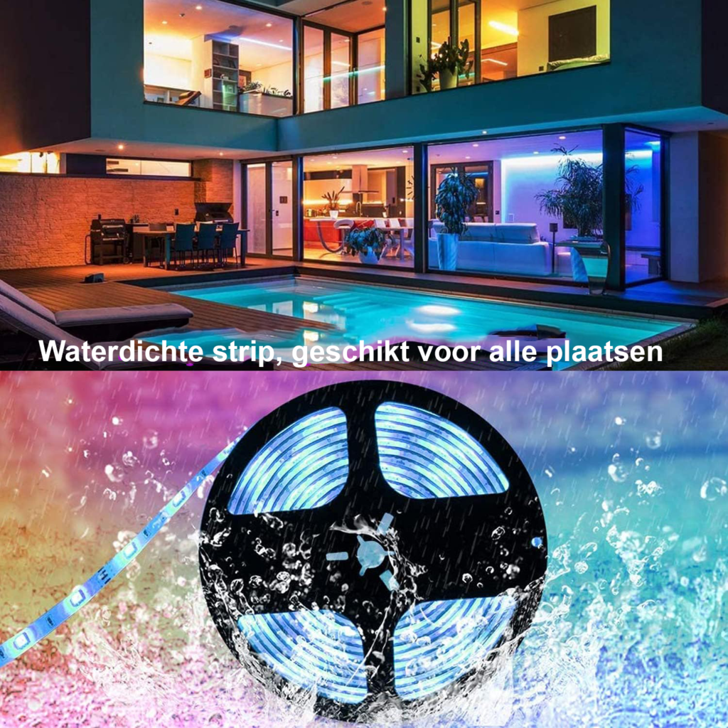 10m RGB LED strip set waterdicht IP65 met Bluetooth controller en afstandsbediening 300 LED 5050 2x5m 12V decoratie verlichting