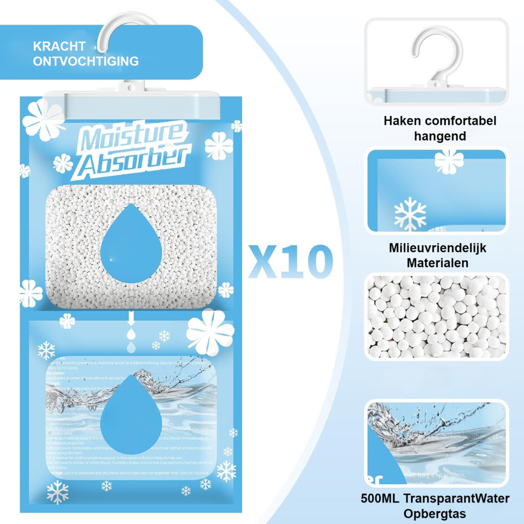 hangende vochtvreters 20x 230g kast anti-schimmel ontvochtiger voor kelder slaapkamer en wasruimte geurverwijdering
