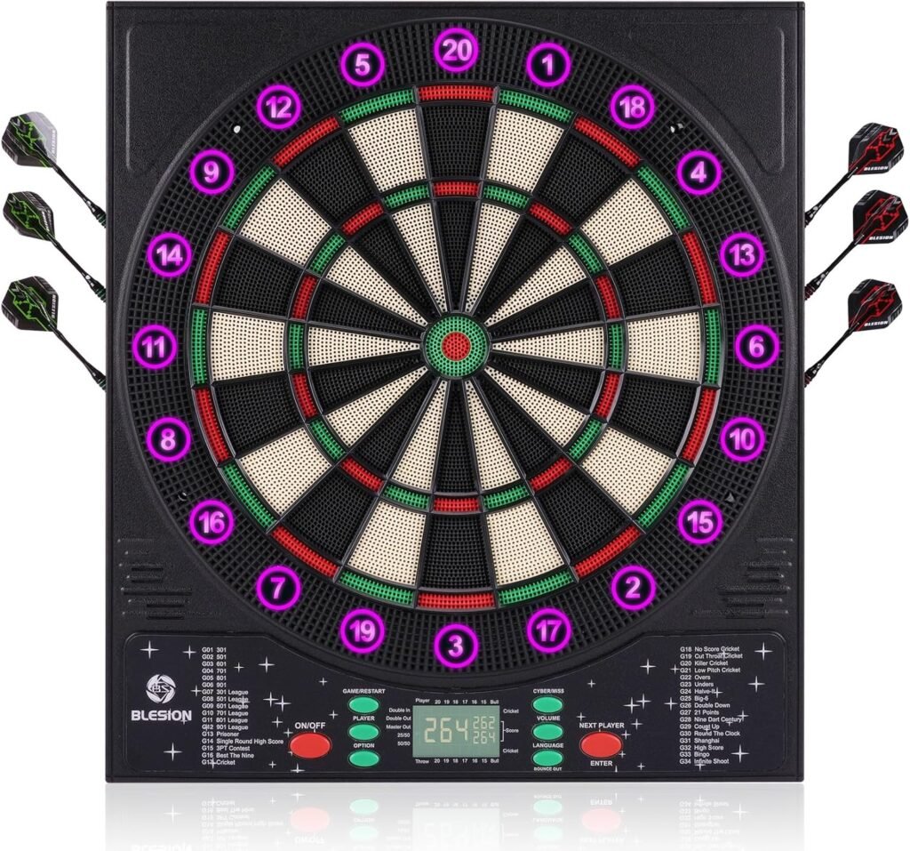 Elektronisch dartbord met LED scorebord en meerdere spelmodi inclusief dartpijlen voor beginners en gevorderde spelers voor thuisgebruik