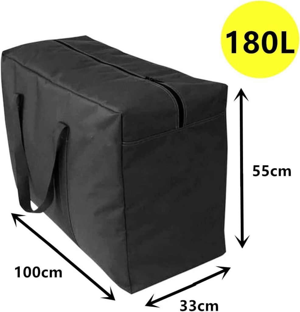 180L XXL opbergtas met handvatten voor beddengoed, dekbedden en kussens - 100x55x33 cm duurzame bewaartas