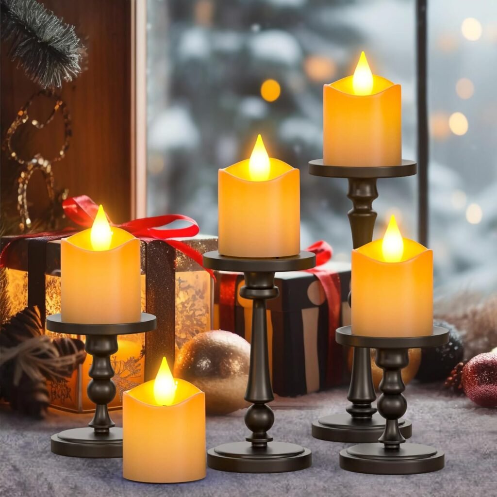 Set van 6 oplaadbare LED waxinelichtjes met flikkerend effect, afstandsbediening en timer – elektrische kaarsen USB-C voor feest en woondecoratie
